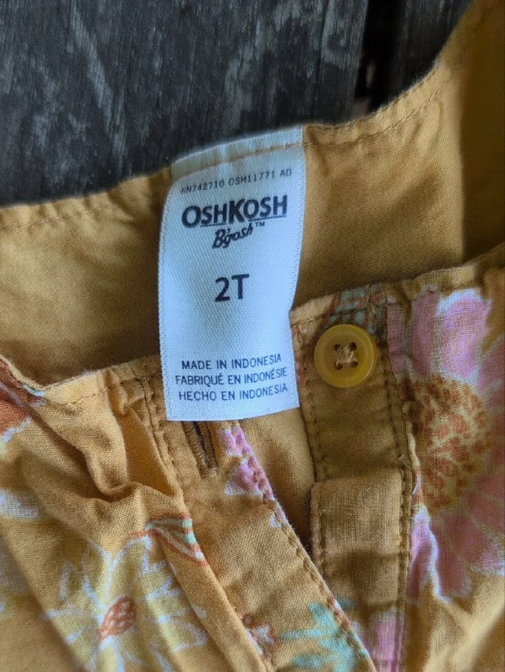 OshKosh B'gosh Mustard Yellow Floral Toddler Dress
